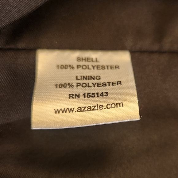 Azazie Black Satin Deep V-Neck Dress With Side Split Size 10 Excellent Condition - Picture 13 of 15